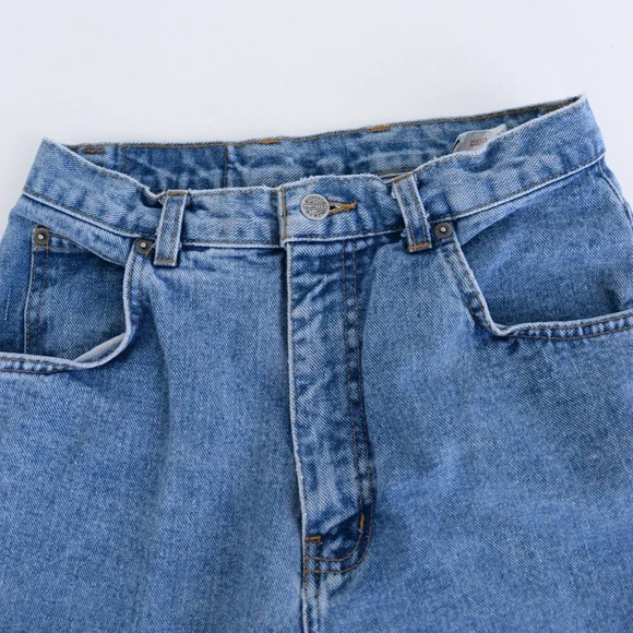 Vintage  Authentic Northern Denim Blue High Waisted Tapered Denim Jeans - Picture 10 of 13